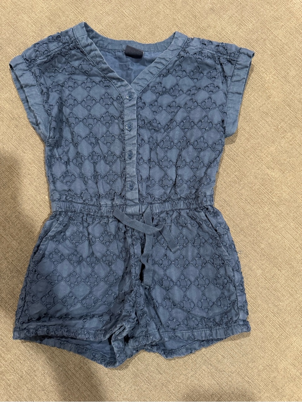 GAP Blue Lace-Overlay Romper